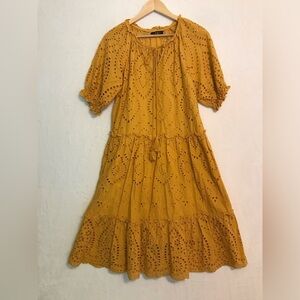 O.P.T Anthropologie Mustard Yellow Midi Dress XS